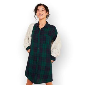 Old Navy Blue & Green Flannel Dress L